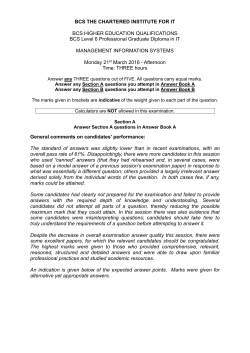 BCS THE CHARTERED INSTITUTE FOR IT BCS HIGHER