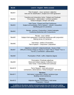 Month Level 4 – English - Skills covered Month1 Part