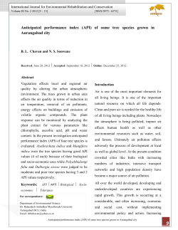 Anticipated performance index (API) of some tree species grown in