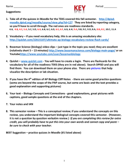 Biology Semester Final Review