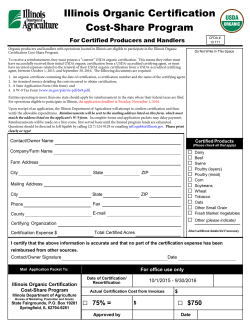 Illinois Organic Certification Cost