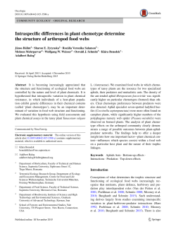 Intraspecific differences in plant chemotype determine the