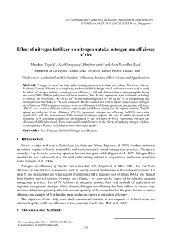Effect of nitrogen fertilizer on nitrogen uptake, nitrogen use