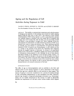 Ageing and the Regulation of Cell Activities during Exposure to Cold