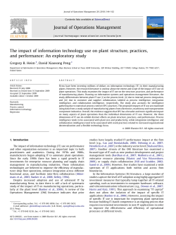 The impact of information technology use on plant structure