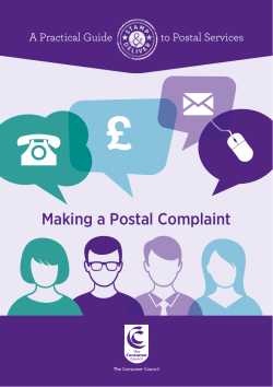 Making a Postal Complaint - Consumer Council for Northern Ireland