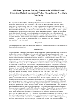 Additional Operation Teaching Process to the Mild