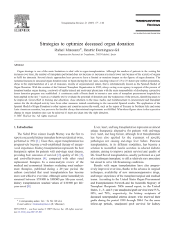 Strategies to optimize deceased organ donation