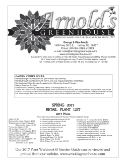 2017 Plant List - Arnold`s Greenhouse