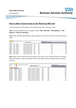 How to add a freeze frame to the pharmacy MIS toolkit