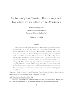 Markovian Optimal Taxation: The Macroeconomic Implications of