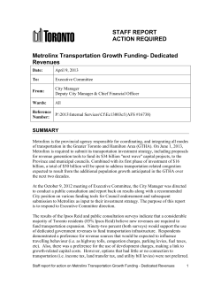 Metrolinx Transportation Growth Funding