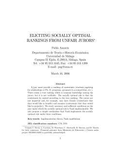 eliciting socially optimal rankings from unfair jurors!