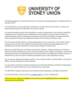 Draft Constitution - University of Sydney Union