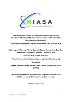 Joint review of the updates to the energy plans of the South