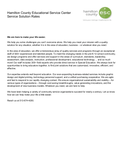 Hamilton County Educational Service Center Service Solution Rates