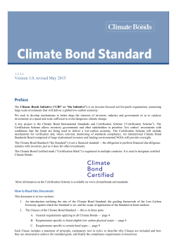 Climate Bond Standard - Climate Bonds Initiative