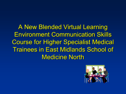 A new blended virtual learning environment communication skills
