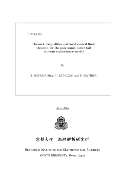 RIMS-1829 Harnack inequalities and local central limit theorem for