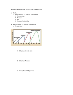 Adaptations to a changing environment