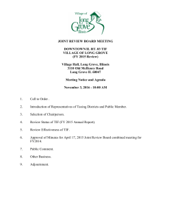 JOINT REVIEW BOARD MEETING DOWNTOWN/IL RT. 83 TIF