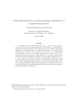 Gibbs distributions for random partitions generated by a