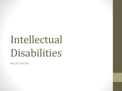 Cognitive Disabilities - Viterbo University Special Education Portfolio