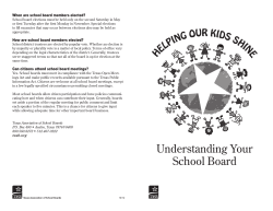 Brochure, Understanding Your School Board
