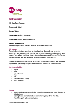 draft proposal for area services manager
