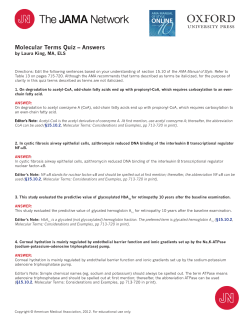 Molecular Terms Quiz &ndash; Answers