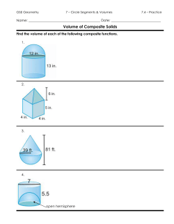 7.5 - Volume of Composite Solids Worksheet