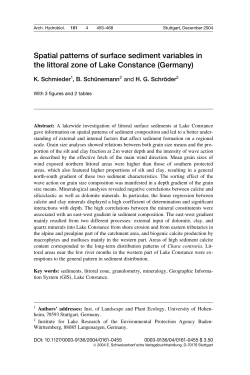 Spatial patterns of surface sediment variables in the littoral zone of