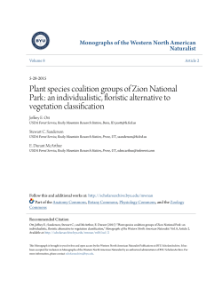 Plant species coalition groups of Zion National Park