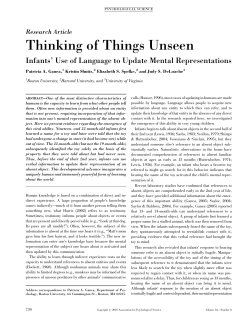 Thinking of Things Unseen: Infants` Use of Language to Update