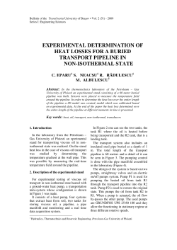 experimental determination of heat losses for a buried transport