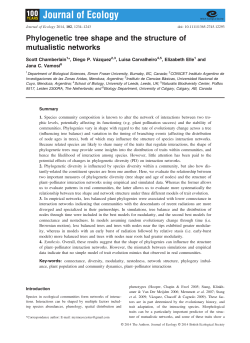 Phylogenetic tree shape and the structure of mutualistic networks