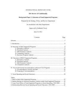 2011 Review of Conditionality--Background Paper 3: Outcomes of