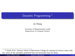 Dynamic Programming - UML Computer Science