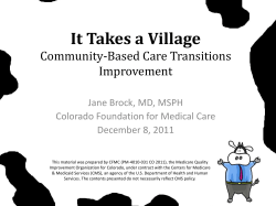 It Takes a Village: Community-Based Care Transitions