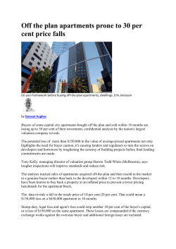 Off the plan apartments prone to 30 per cent price falls
