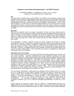 Isotopes in Land-surface Parameterisations : the IPILPS Proposal