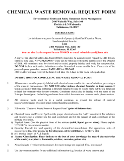 chemical waste removal request form