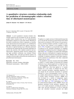 A quantitative structure–retention relationship study for prediction of