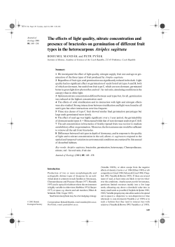 The effects of light quality, nitrate concentration and presence of