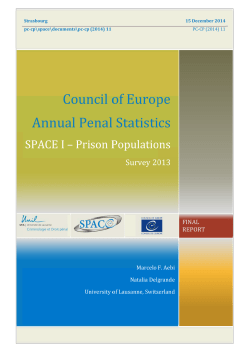 SPACE I &ndash; Council of Europe Annual Penal Statistics