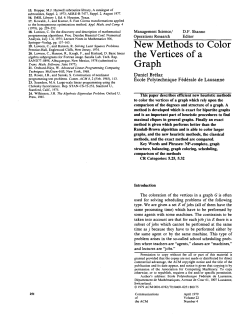 New Methods to Color the Vertices of a Graph