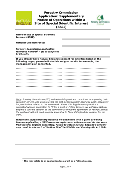 SSSI Supplementary Notice of Operations