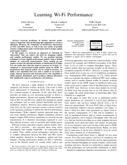 Learning Wi-Fi Performance - Infoscience