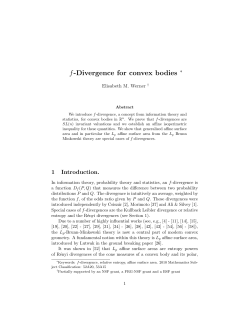 f-Divergence for convex bodies - Case Western Reserve University