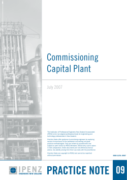 Practice Note : Commissioning Capital Plant